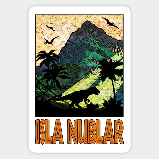 Visit Isla Nublar Sticker by RocketPopInc